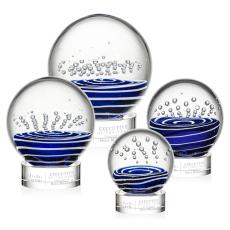 Tranquility Clear on Stanrich Base Spheres Glass Award - Art Glass Awards