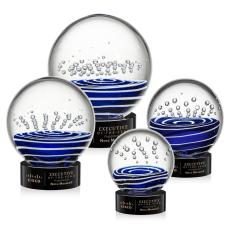 Tranquility Black on Stanrich Base Spheres Glass Award - Art Glass Awards
