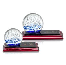 Starburst Spheres on Rosewood Base Glass Award - Corporate Awards
