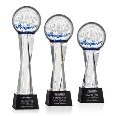 Starburst Black on Grafton Base Spheres Glass Award - Art Glass Awards