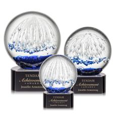 Starburst Black on Paragon Base Spheres Glass Award - Art Glass Awards