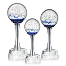Starburst Clear on Willshire Base Spheres Glass Award - Art Glass Awards