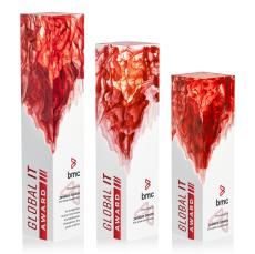 Brandino Full Color Red Obelisk Acrylic Award - Acrylic Awards