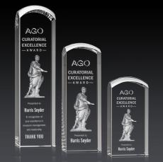 Silkwood 3D Obelisk Crystal Award - 3D Laser Engraved