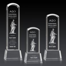Silkwood 3D Clear on Base Obelisk Crystal Award - 3D Laser Engraved