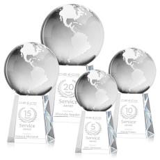 Globe Spheres on Celestina Base Crystal Award - Corporate Awards