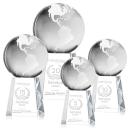 Globe Spheres on Celestina Base Crystal Award