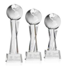 Globe Clear on Grafton Base Spheres Crystal Award - Corporate Awards