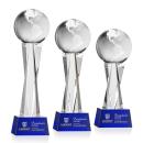 Globe Blue on Grafton Base Spheres Crystal Award