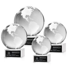 Globe Clear on Hancock Base Spheres Crystal Award - Corporate Awards