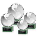 Globe Green on Hancock Base Spheres Crystal Award