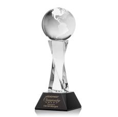 Globe Black on Langport Base Spheres Crystal Award - Corporate Awards