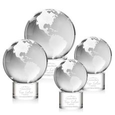 Globe Clear on Marvel Base Spheres Crystal Award - Corporate Awards