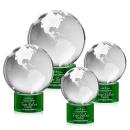 Globe Green on Marvel Base Spheres Crystal Award