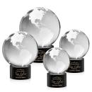 Globe Black on Marvel Base Spheres Crystal Award