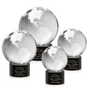 Globe Black on Marvel Base Spheres Crystal Award