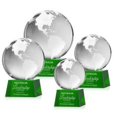 Globe Green on Robson Base Spheres Crystal Award - Corporate Awards