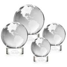 Globe Clear on Stanrich Base Spheres Crystal Award - Corporate Awards