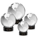 Globe Black on Stanrich Base Spheres Crystal Award
