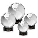 Globe Black on Stanrich Base Spheres Crystal Award