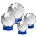 Globe Blue on Stanrich Base Spheres Crystal Award
