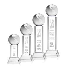 Globe Clear on Stowe Base Spheres Crystal Award - Crystal Globe Awards 