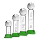 Globe Green on Stowe Base Spheres Crystal Award