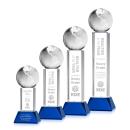 Globe Blue on Stowe Base Spheres Crystal Award