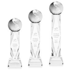 Globe Clear on Toscana Base Spheres Crystal Award - Crystal Globe Awards 