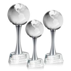Globe Spheres on Willshire Base Crystal Award - Crystal Globe Awards 