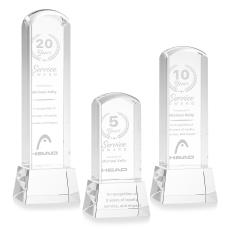 Silkwood Clear on Base Obelisk Crystal Award - Corporate Awards