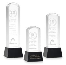 Silkwood Black on Base Obelisk Crystal Award - Corporate Awards