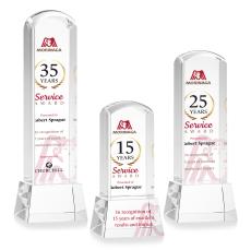 Silkwood Full Color Clear on Base Obelisk Crystal Award - Corporate Awards