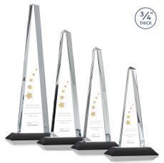 Majestic Tower Black Pyramid Crystal Award - Corporate Awards