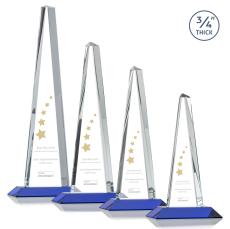 Majestic Tower Blue Pyramid Crystal Award - Corporate Awards