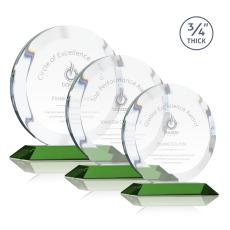 Gibralter Green  Circle Crystal Award - Corporate Awards