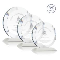 Gibralter White Circle Crystal Award - Corporate Awards