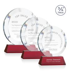 Gibralter Red on Newhaven Base Circle Crystal Award - Corporate Awards