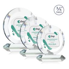 Gibralter Full Color Clear Circle Crystal Award - Corporate Awards