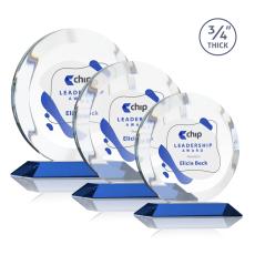 Gibralter Full Color Blue Circle Crystal Award - Corporate Awards