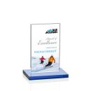 Heathrow Full Color Sky Blue Rectangle Crystal Award