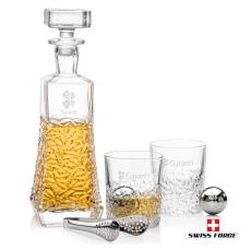 Burnell Decanter Set & Ice Balls - Etched Barware