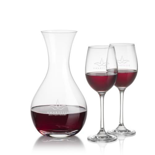 Corporate Recognition Gifts - Etched Barware - Adelita Carafe & Burlington Wine