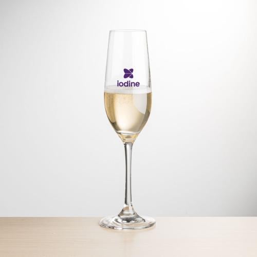 Corporate Recognition Gifts - Etched Barware - Burlington Flute - Imprinted