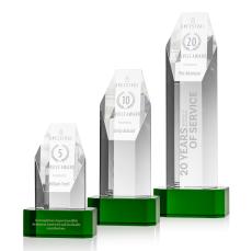 Ashford Obelisk on Green Base Crystal Award - Corporate Awards