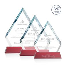 Apex Red on Newhaven Base Crystal Award - Corporate Awards
