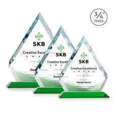 Apex Full Color Green Crystal Award - Corporate Awards