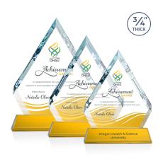 Apex Full Color Amber on Newhaven Base Crystal Award - Corporate Awards