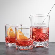 Durham Mixing Glass Set - Etched Barware