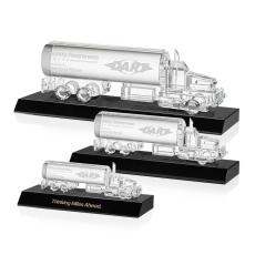 Employee Gifts - Crystal Oil Tanker on Base - Black
